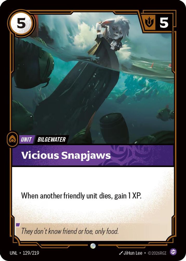 Vicious Snapjaws 129/219 Common Unleashed Foil