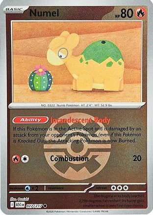Numel (Quick Ball) 027/217 Holo Common Ascended Heroes Reverse Holo