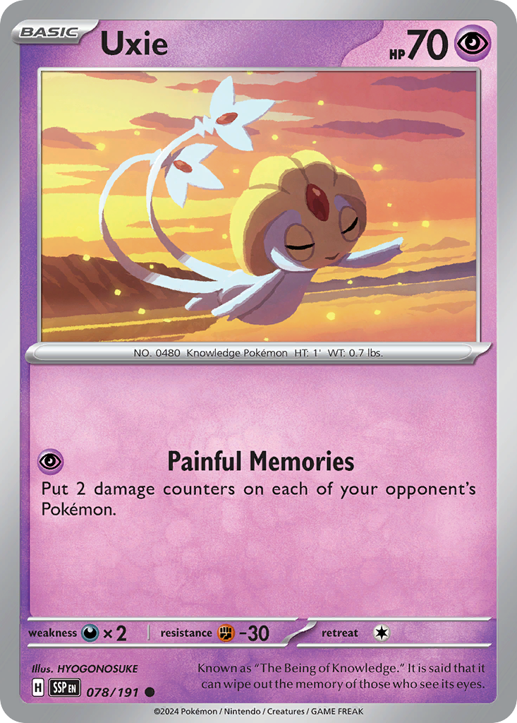 Uxie 078/191 Common Surging Sparks Reverse Holo
