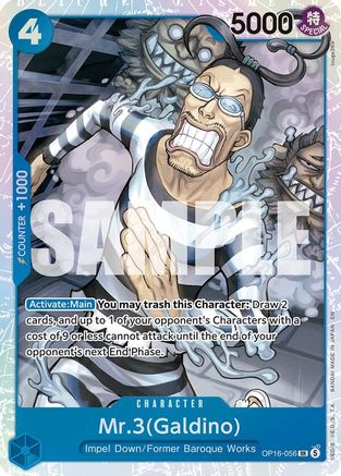 Mr.3(Galdino) (056) OP16-056 Super Rare The Time of Battle Foil