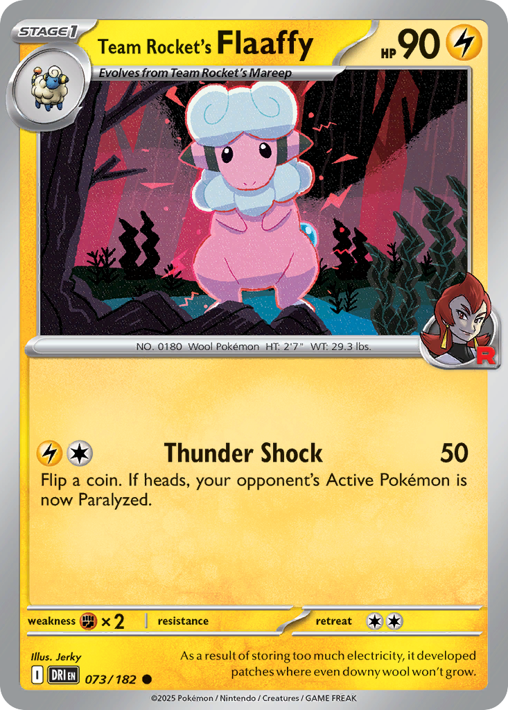 Team Rocket's Flaaffy 073/182 Common Destined Rivals Reverse Holo