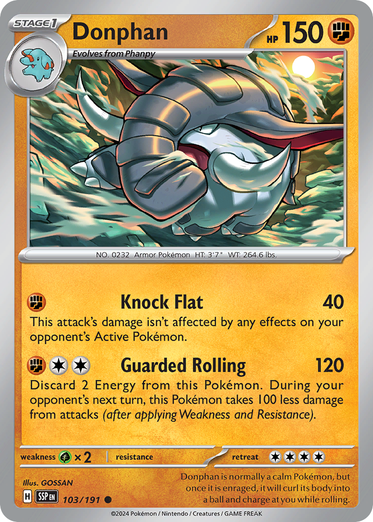 Donphan 103/191 Common Surging Sparks