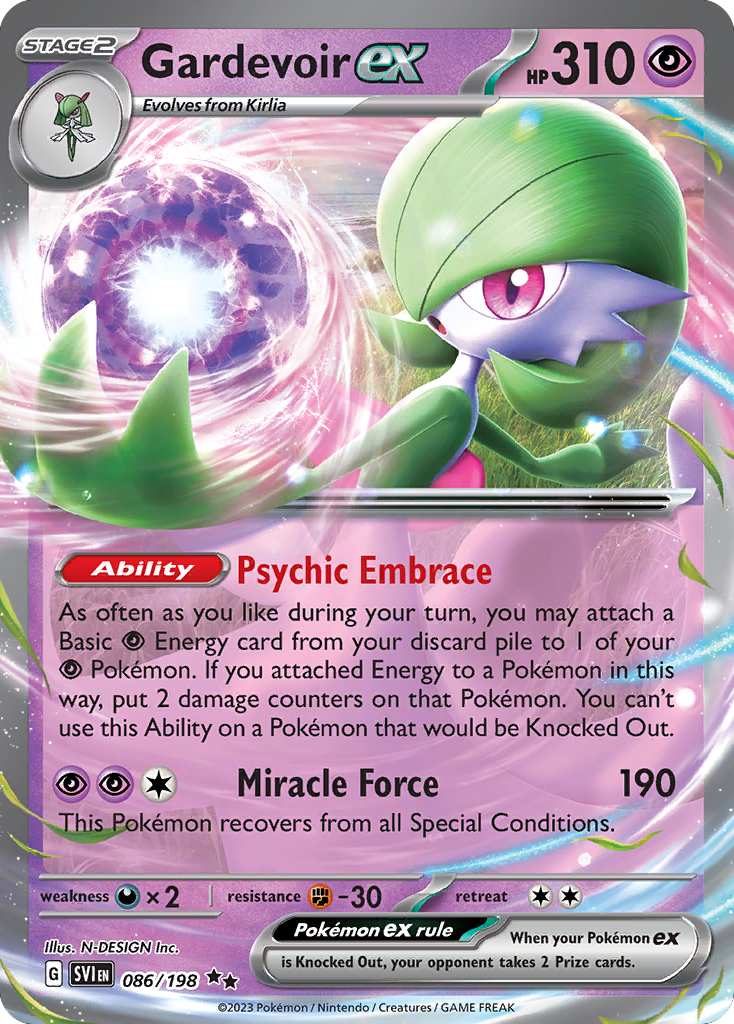 Gardevoir ex 086/198 Double Rare Scarlet & Violet Pokemon Holo