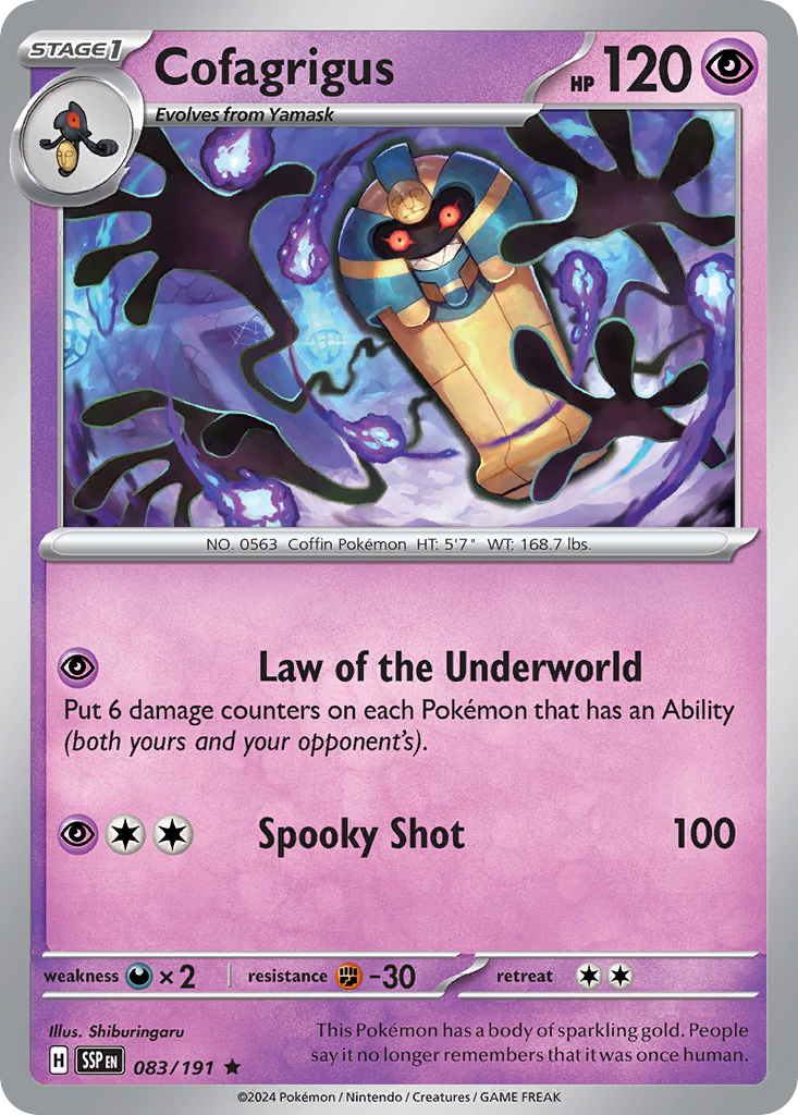 Cofagrigus 083/191 Rare Surging Sparks Holo