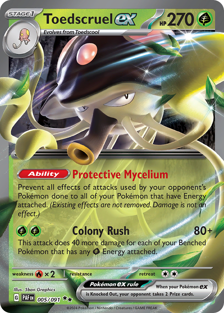 Toedscruel ex 005/091 Double Rare Paldean Fates Pokemon Holo
