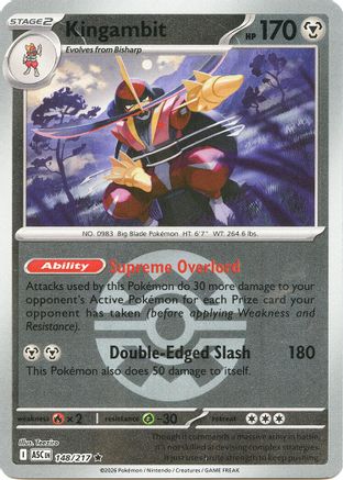 Kingambit (Quick Ball) 148/217 Rare Ascended Heroes Reverse Holo
