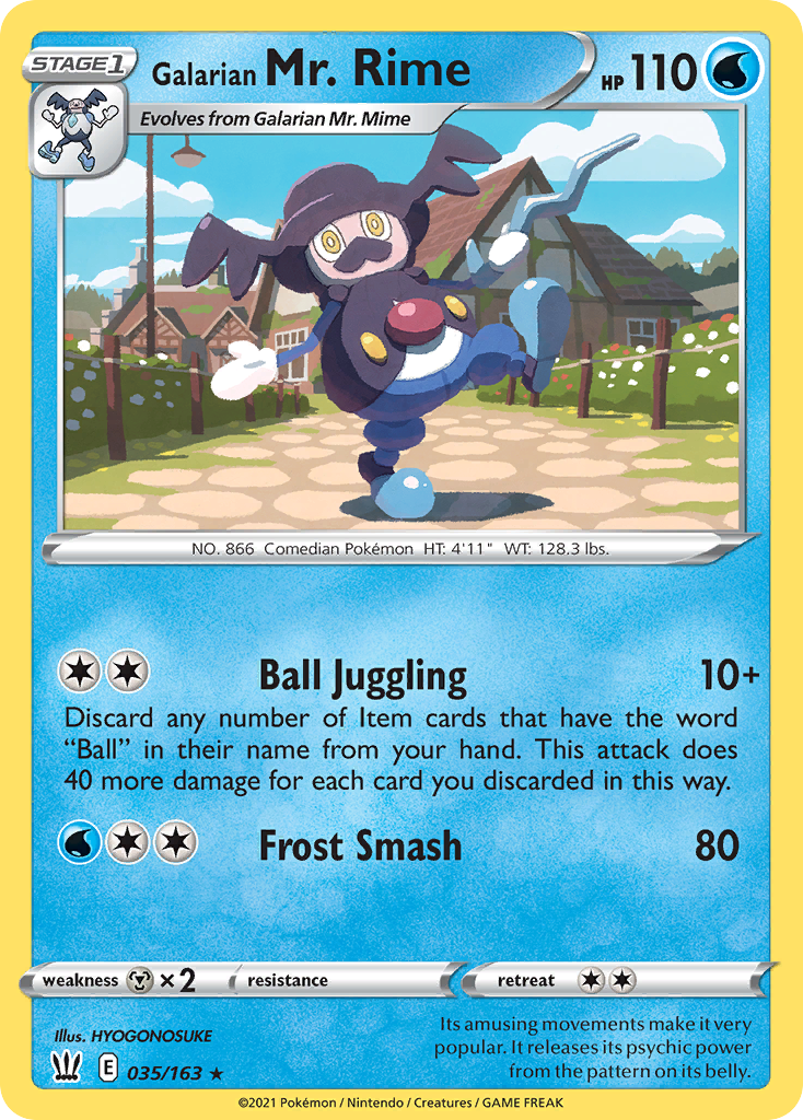 Galarian Mr. Rime 035/163 Rare Battle Styles Reverse Holo