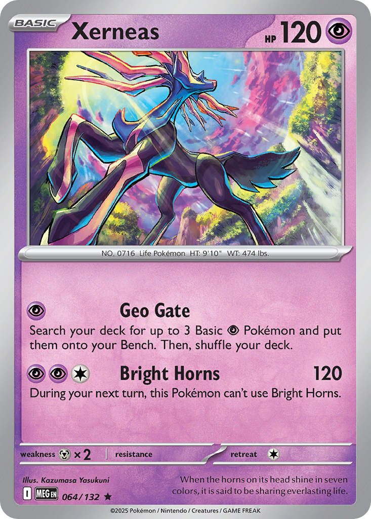 Xerneas 064/132 Rare Mega Evolution Reverse Holo