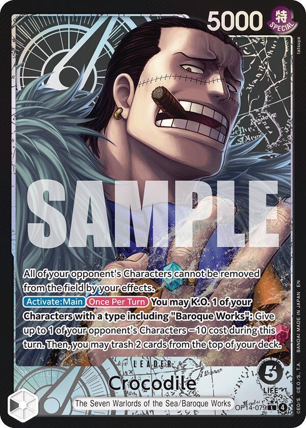 Crocodile (Alternate Art) OP14-079 Leader The Azure Sea's Seven