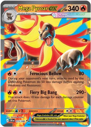 Mega Pyroar ex 015/086 Double Rare ME04: Chaos Rising