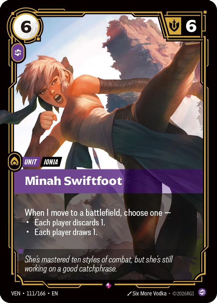Minah Swiftfoot 111/166 Rare Vendetta Foil