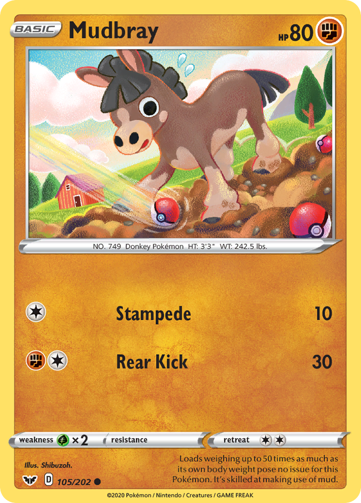 Mudbray 105/202 Common Sword & Shield Reverse Holo
