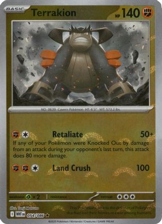 Terrakion (Poke Ball Pattern) 054/086 Holo Rare White Flare