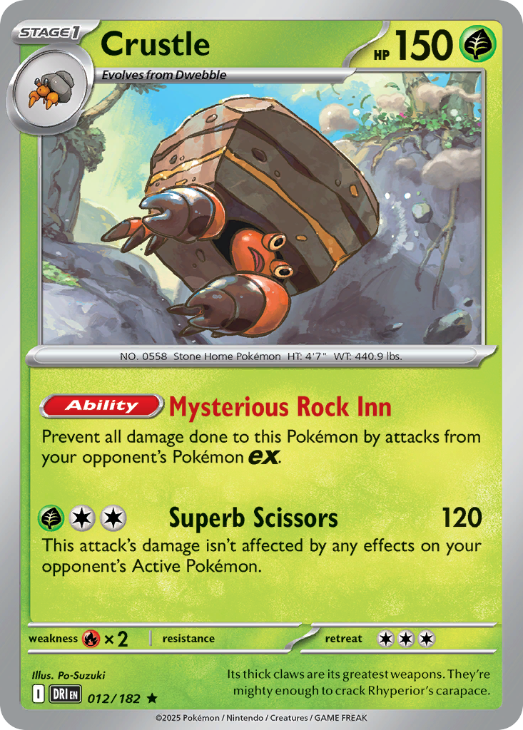Crustle 012/182 Rare Destined Rivals Reverse Holo