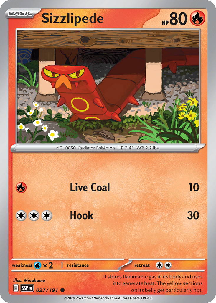 Sizzlipede 027/191 Common Surging Sparks Reverse Holo