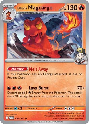 Ethan's Magcargo 024/217 Rare Ascended Heroes Holo