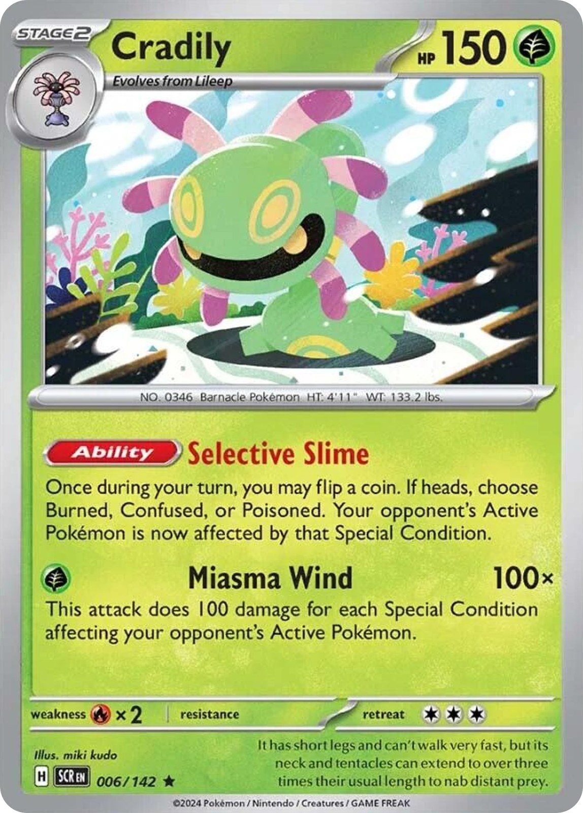 Cradily 6/142 Rare Stellar Crown Reverse Holo