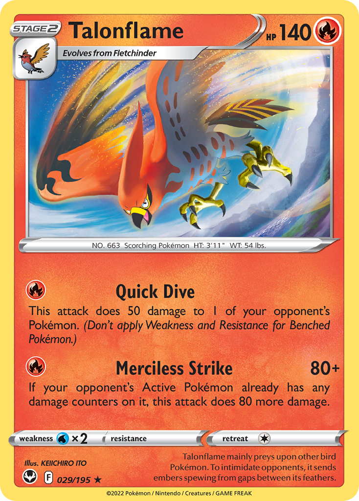 Talonflame 029/195 Rare Silver Tempest