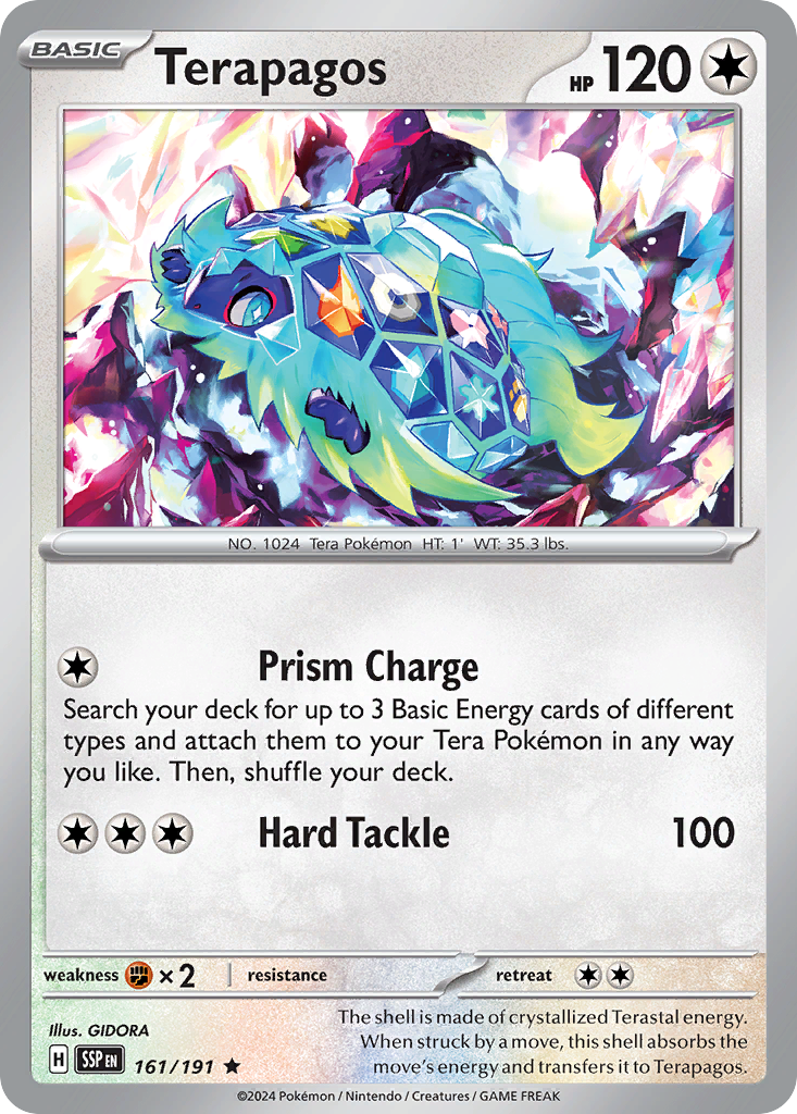 Terapagos 161/191 Rare Surging Sparks Reverse Holo