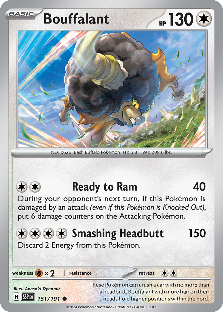 Bouffalant 151/191 Common Surging Sparks