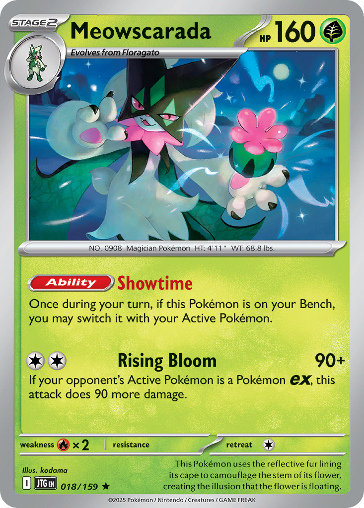 Meowscarada 018/159 Rare Journey Together Reverse Holo
