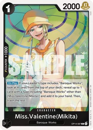 Miss.Valentine(Mikita) OP14-087 Rare The Azure Sea's Seven Foil