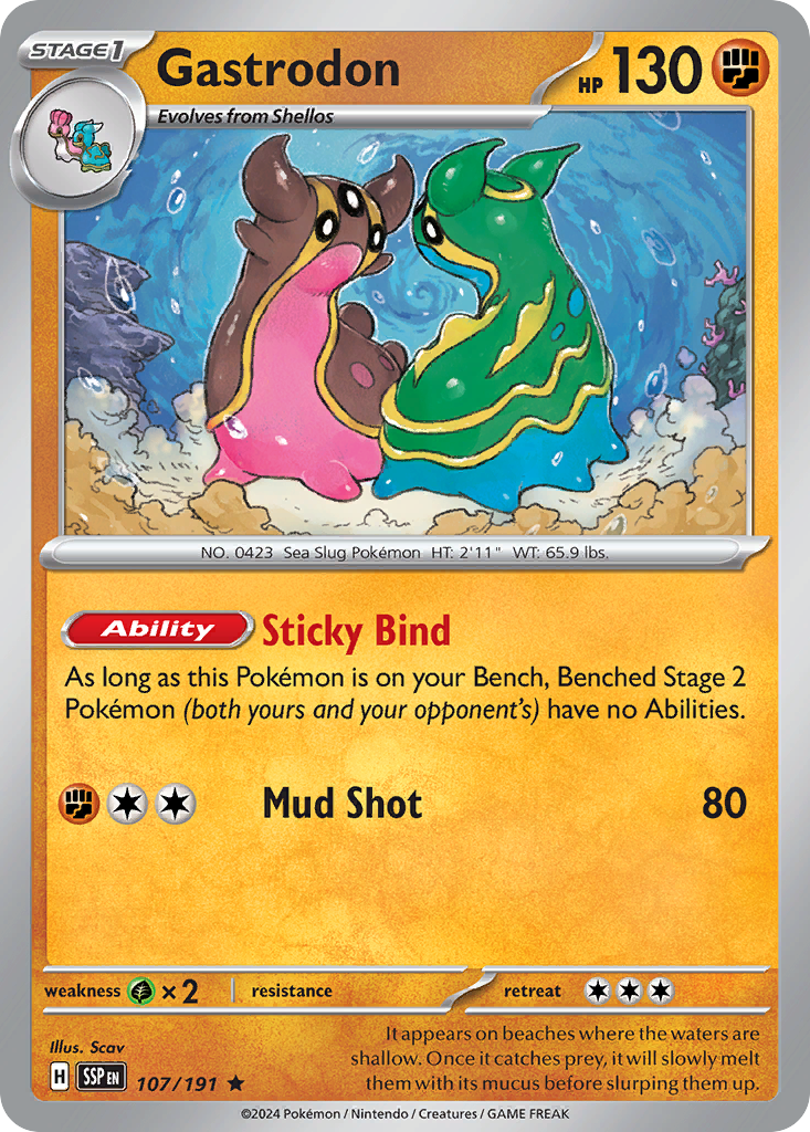 Gastrodon 107/191 Rare Surging Sparks Holo