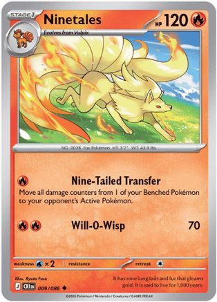 Ninetales 009/086 Uncommon Chaos Rising Reverse Holo