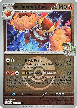 N's Darmanitan (Poke Ball) 033/217 Holo Ascended Heroes Reverse Holo