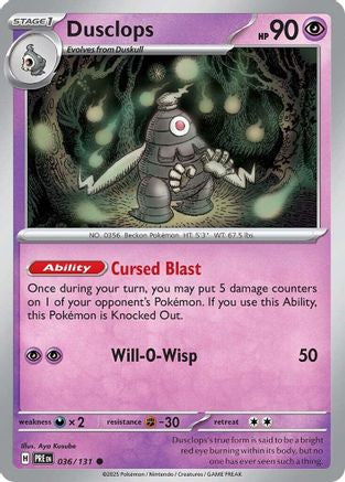 Dusclops 036/131 Common Prismatic Evolutions Reverse Holo