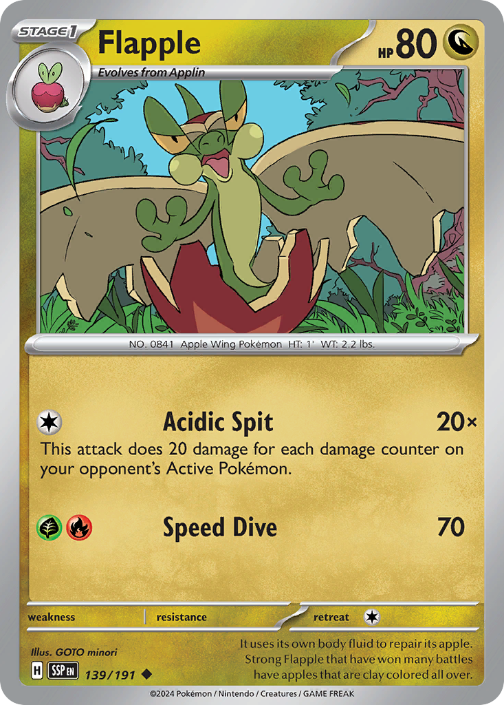 Flapple 139/191 Uncommon Surging Sparks