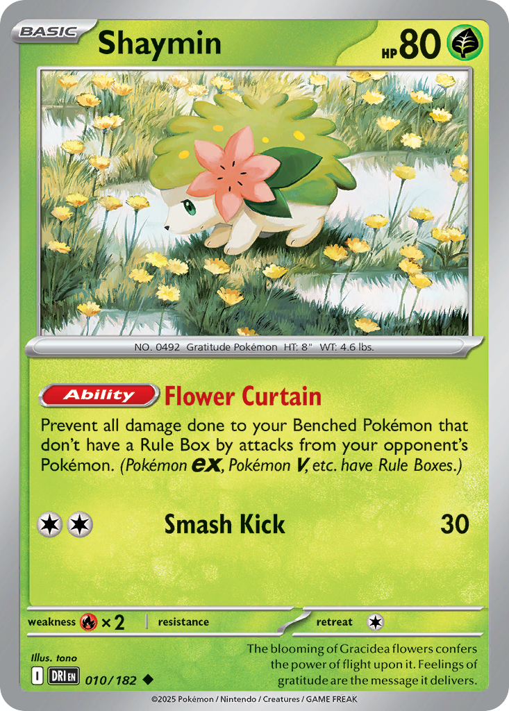 Shaymin 010/182 Uncommon Destined Rivals Reverse Holo