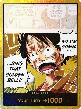 DON!! Card Monkey D. Luffy "Ring That Golden Bell!!" (Luffy) (Gold) Adventure on Kami's Island Foil