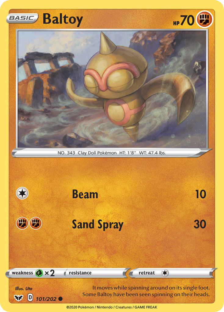 Baltoy 101/202 Common Sword & Shield Reverse Holo