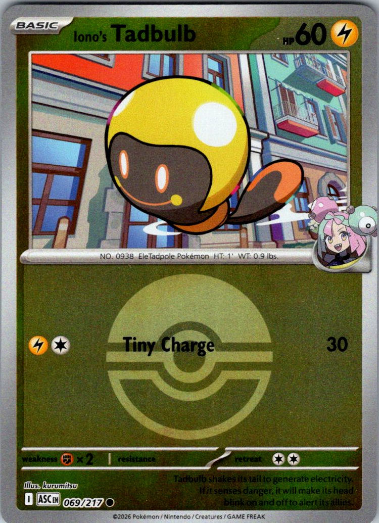 Iono's Tadbulb (Poke Ball) 069/217 Ascended Heroes Reverse Holo