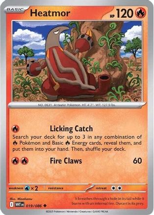 Heatmor 019/086 Uncommon White Flare Reverse Holo