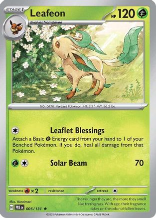 Leafeon 005/131 Holo Rare Prismatic Evolutions Reverse Holo