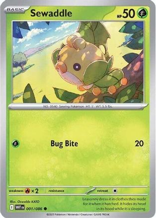 Sewaddle 001/086 Common White Flare Reverse Holo