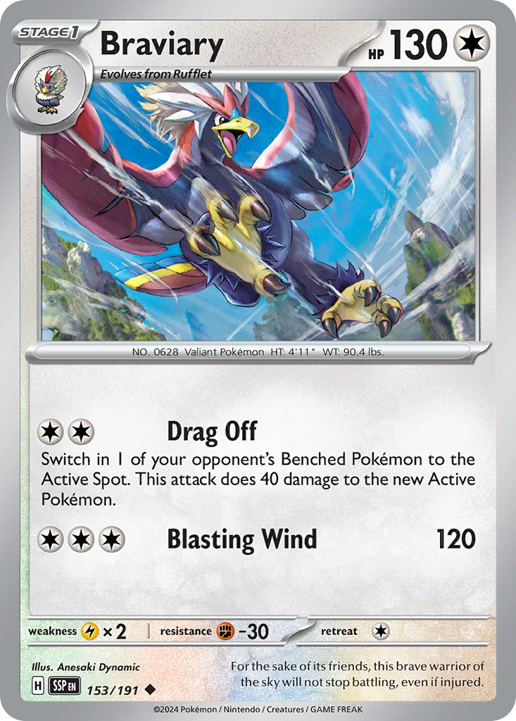 Braviary 153/191 Uncommon Surging Sparks