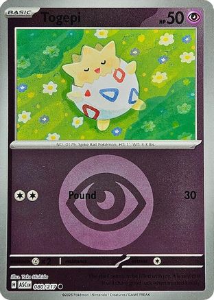 Togepi (Energy Symbol Pattern) 080/217 Holo Ascended Heroes Reverse Holo