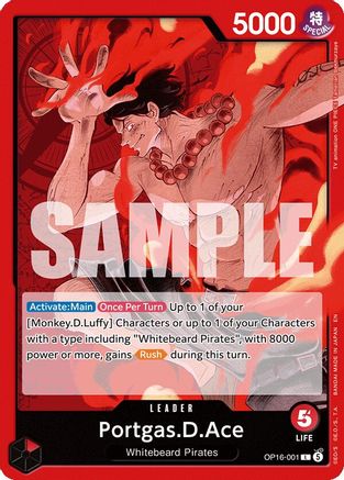Portgas.D.Ace (001) OP16-001 Leader The Time of Battle