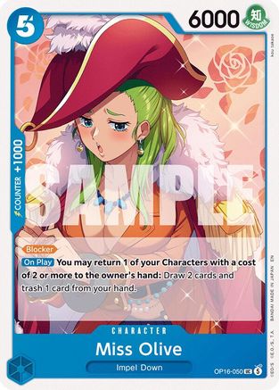 Miss Olive OP16-050 Uncommon The Time of Battle