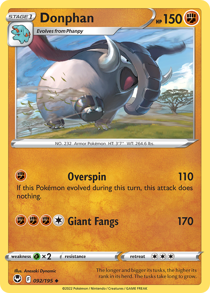 Donphan 092/195 Uncommon Silver Tempest