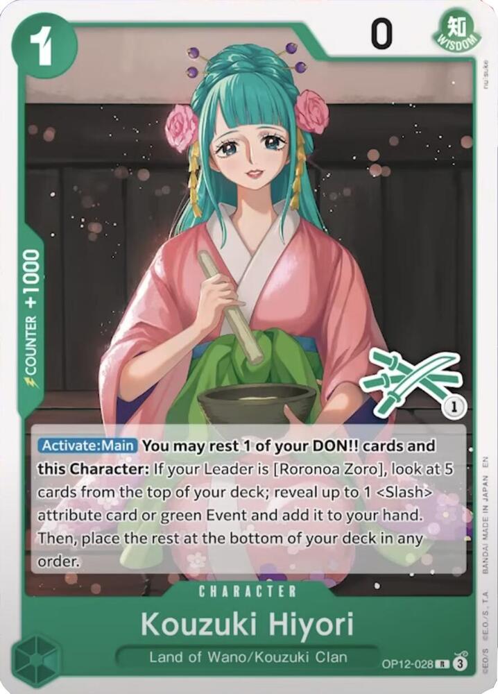 Kouzuki Hiyori (Zoro Deck) OP12-028 Rare Learn Together Deck Set