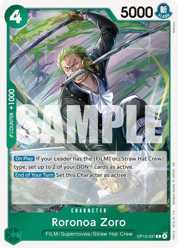 Roronoa Zoro OP13-037 Rare Carrying On His Will