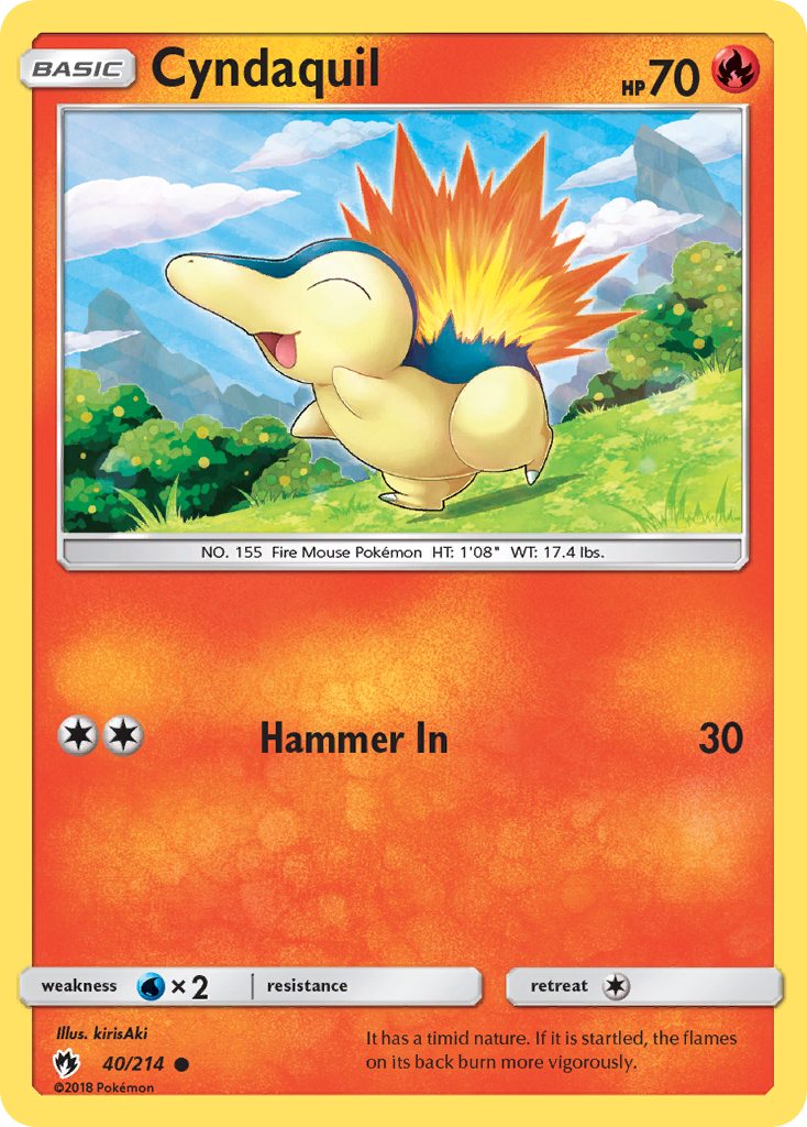 Cyndaquil 40/214 Common Lost Thunder Reverse Holo