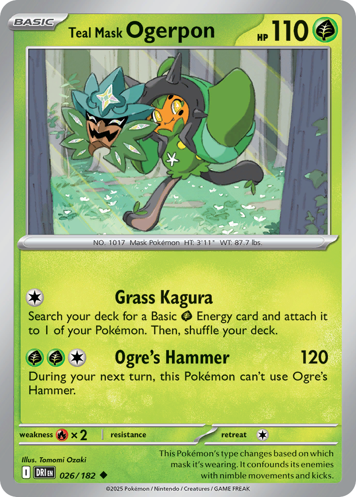 Teal Mask Ogerpon 026/182 Uncommon Destined Rivals