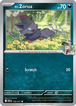 N's Zorua 136/217 Common Ascended Heroes