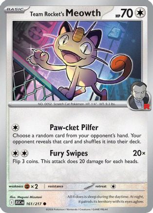 Team Rocket's Meowth 161/217 Common Ascended Heroes