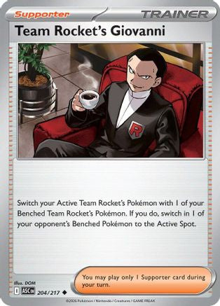 Team Rocket's Giovanni 204/217 Uncommon Ascended Heroes